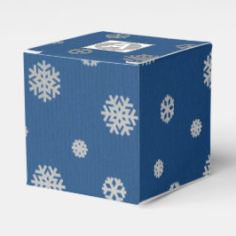 Caja Para Regalos Festividad de invierno Plata Azul Copos de nieve C