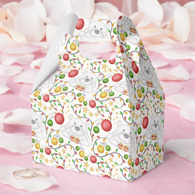 Caja Para Regalos Festividad en Navidades de osos polares (Boda)