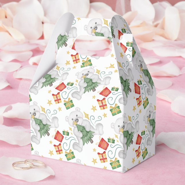 Caja Para Regalos Festividad en Navidades de osos polares (Boda)