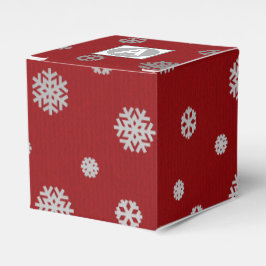 Caja Para Regalos Festividad Invierno Plata Red Snowflakes Corporate