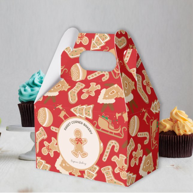 Caja Para Regalos Festividad pan de jengibre panadería Cocina Utensi (Holiday Gingerbread Baking Cooking Utensil Bakery Favor Box)