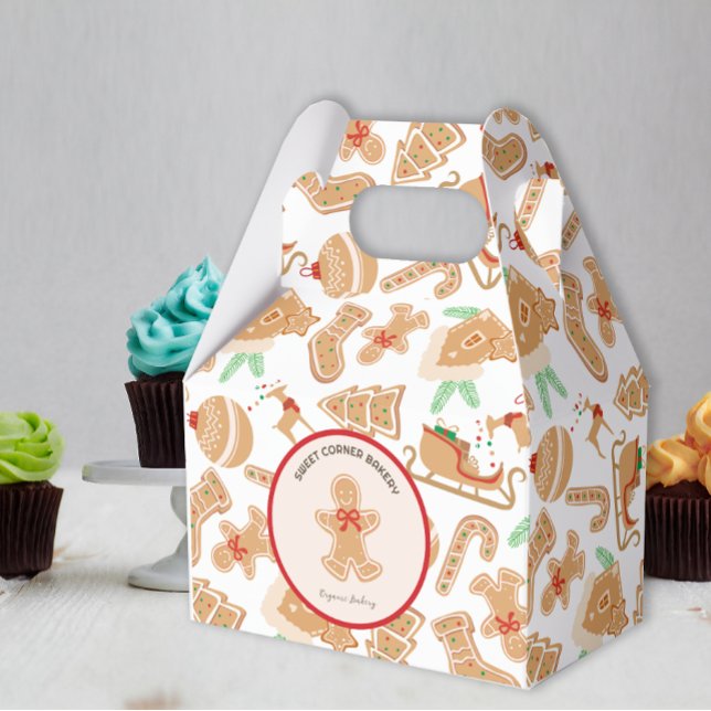 Caja Para Regalos Festividad pan de jengibre panadería Cocina Utensi (Holiday Gingerbread Baking Cooking Utensil Bakery Favor Box)