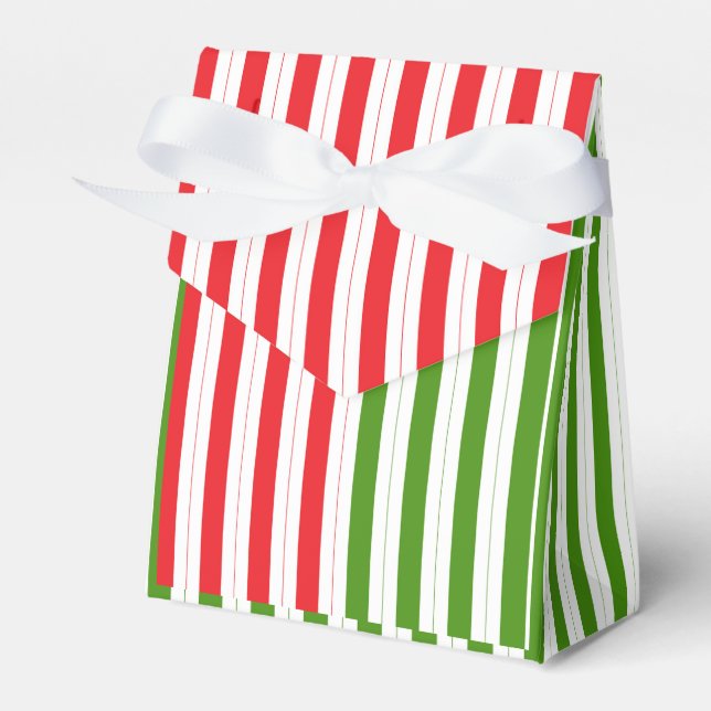 Caja Para Regalos Festividad Red & Elf Green Candy Stripe Stripe (Front Side)