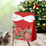 Caja Para Regalos Festividad tradicional de Placa Verde Rojo<br><div class="desc">Mejore sus celebraciones de vacaciones con el diseño tradicional de vacaciones rojas y verdes, perfecto para añadir un toque festivo a su casa y regalos. Este diseño clásico presenta adornos hermosamente ilustrados con un fondo intemporal y elegante, por lo que es ideal para envolver papel, servilletas de cóctel, bolsas de...</div>