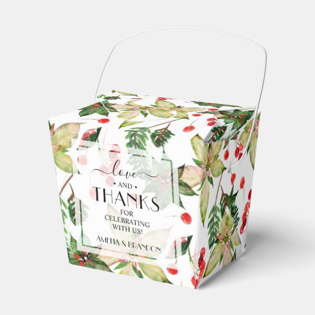 Caja Para Regalos Festividades de los Navidades de Poinsettias y Ber (Front Side)