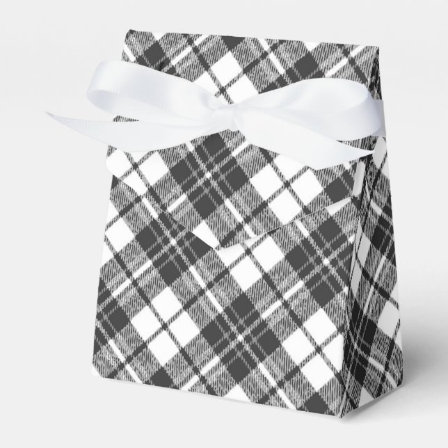 Caja Para Regalos Festividades de patrón de Tartán Navidades blanco  (Front Side)