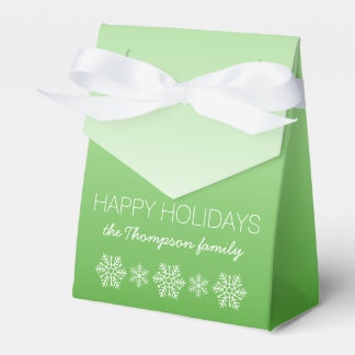 Caja Para Regalos Festividades Felices Personalizadas Verde Ombre