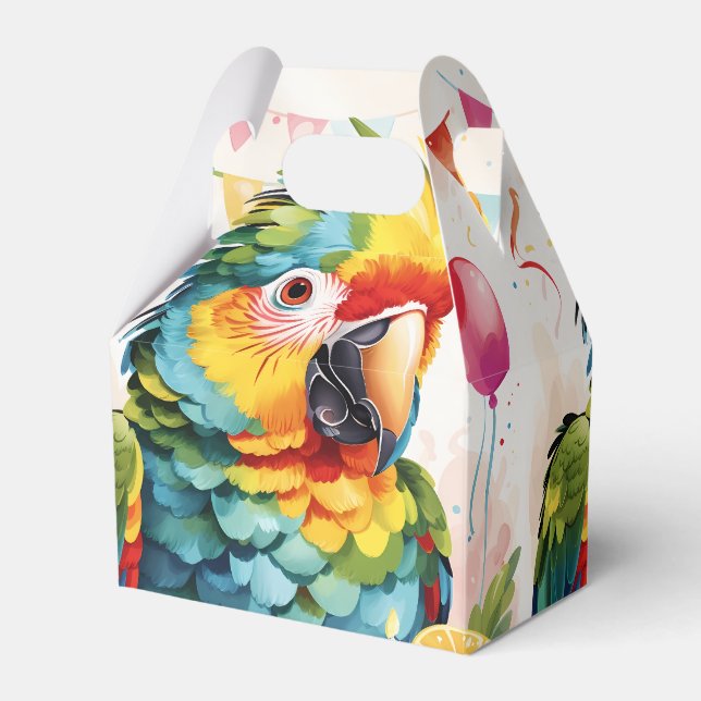 Caja Para Regalos Fiesta Animal Cute Parrot v1 | (Front Side)