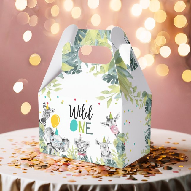 Caja Para Regalos Fiesta Animales Safari Salvaje Un Niño Cumpleaños (Subido por el creador)