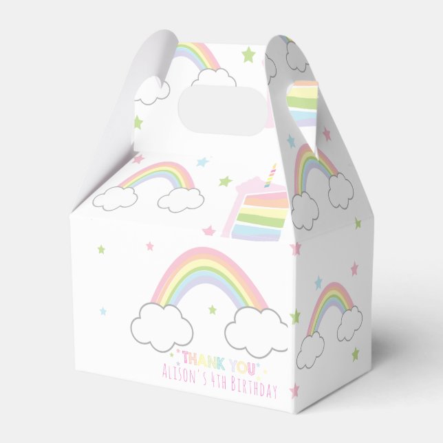 Caja Para Regalos Fiesta arcoiris Gracias (Front Side)