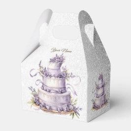 Caja Para Regalos Fiesta Cake Lavender Floral acuarela Elegante
