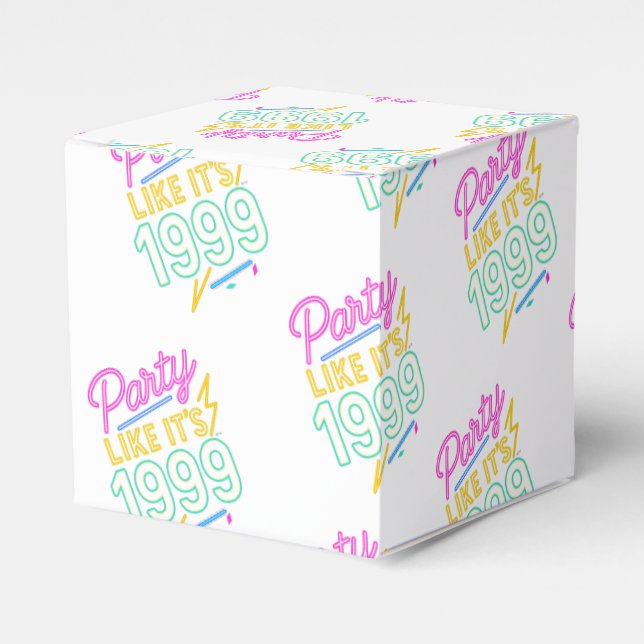 Caja Para Regalos Fiesta Como Si Fuera 1999®™ – Voltaje Neon (Costado Anverso)