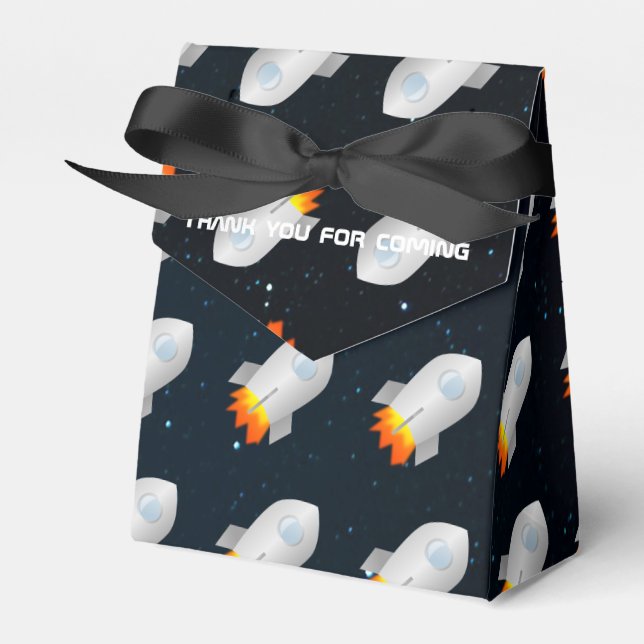 Caja Para Regalos Fiesta con tema espacial personalizado (Front Side)