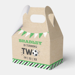 Caja Para Regalos Fiesta de 2º cumpleaños de la pelota de fútbol de