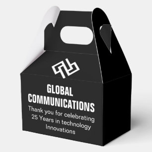 Caja Para Regalos Fiesta de aniversario de empresa blanca y negra pe