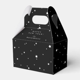 Caja Para Regalos Fiesta de Año Nuevo Personalizado Black + White St