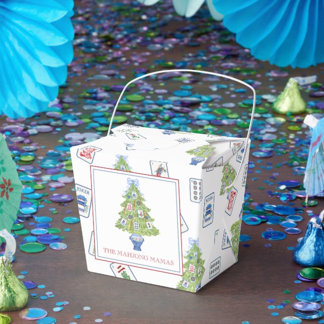 Caja Para Regalos Fiesta de árbol de navidad de acuarela Mahjong (Fiesta)