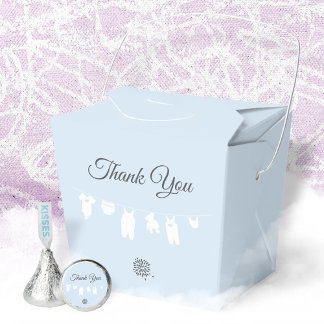 Caja Para Regalos Fiesta de Baby Shower Azul Claro Moderno para Niño