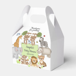 Caja Para Regalos Fiesta de Baby Shower Safari Animals