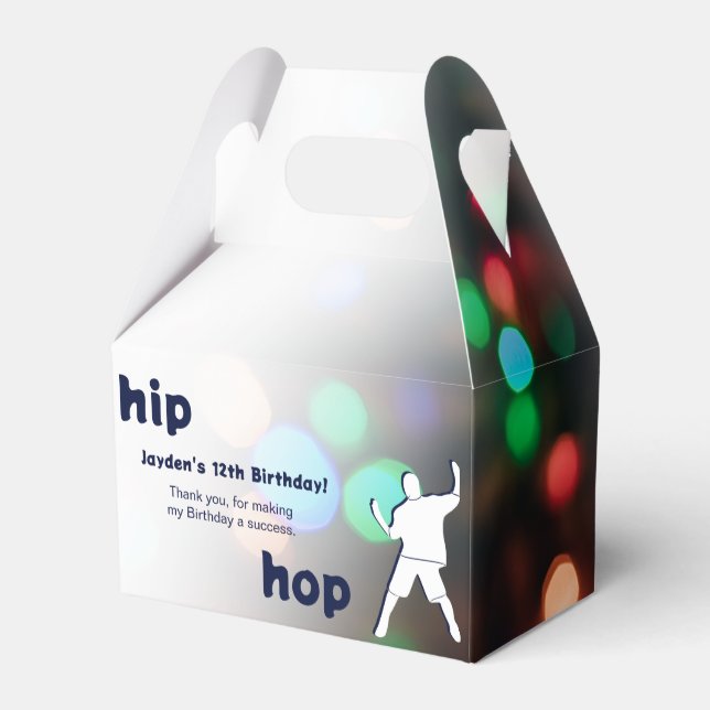 Caja Para Regalos Fiesta de Baile Hip Hop 12º cumpleaños (Reverso)