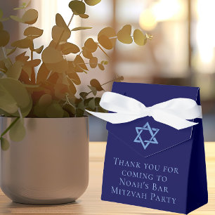 Caja Para Regalos Fiesta de Bar Mitzvah Azul Real Estrella de David