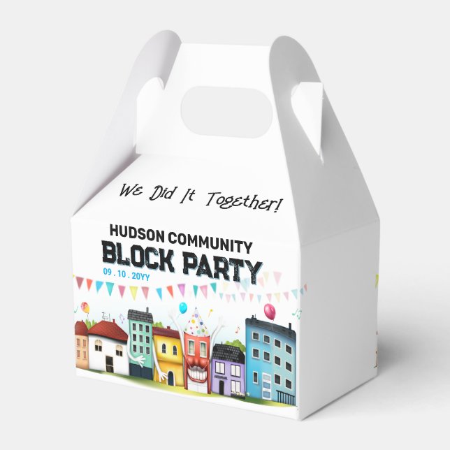 Caja Para Regalos Fiesta de barrio (Reverso)