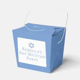 Caja Para Regalos Fiesta de Bat Mitzvah Azul Claro Estrella de David