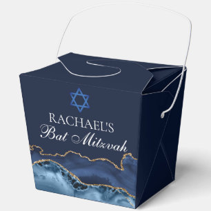 Caja Para Regalos Fiesta de Bat Mitzvah Chic Azul Marino Dorado Fort