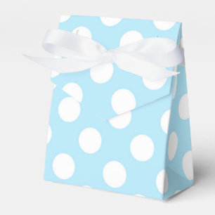 Caja Para Regalos Fiesta de Bebé Azul Claro y Lunares Blancos