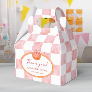 Caja Para Regalos Fiesta de Bebé de Calabaza con Patrón de Cuadro de