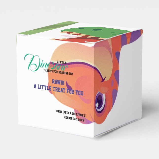 Caja Para Regalos Fiesta de Bebé de Dinosaurio  (Costado Anverso)