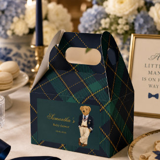 Caja Para Regalos Fiesta de Bebé de Osito Teddy Preppy Old Money