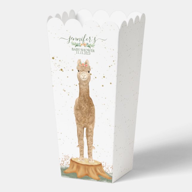 Caja Para Regalos Fiesta de Bebé en Granja de Alpacas (Reverso )