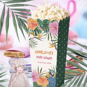 Caja Para Regalos Fiesta de Bebé Loro Tropical Exótico Jungla Lunare