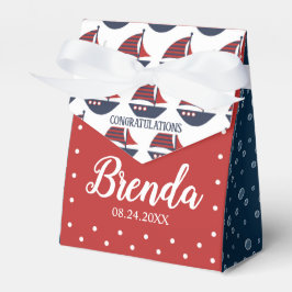 Caja Para Regalos Fiesta de Bebé Náutico Azul y Rojo 3"w x 1.5"l x 3