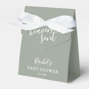 Caja Para Regalos Fiesta de Bebé Neutro en Verde Salvia Enviado del