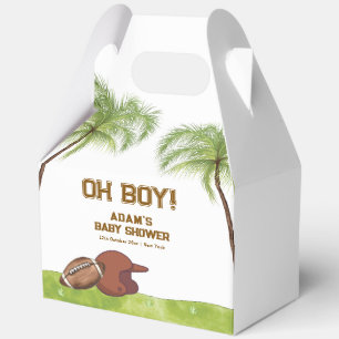 Caja Para Regalos Fiesta de bebé niño fútbol árbol de palma de veran
