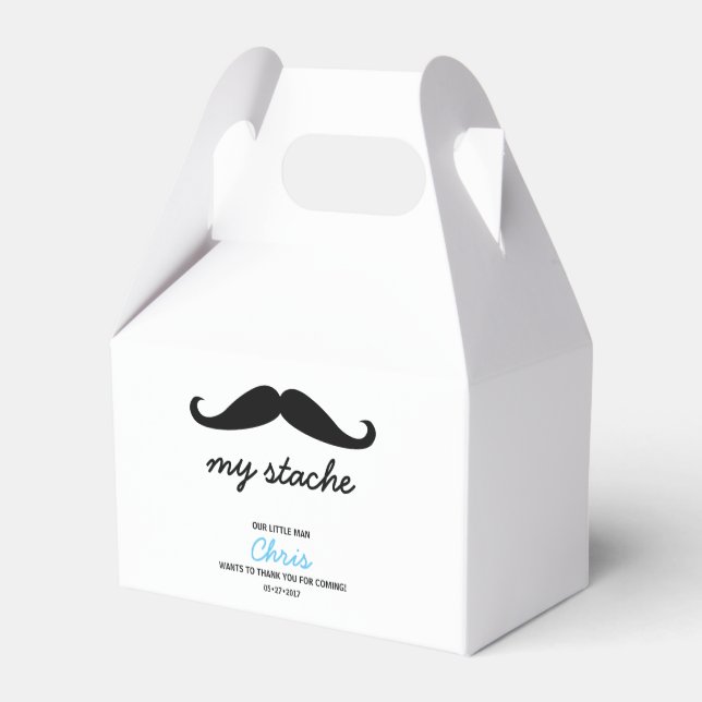 Caja Para Regalos Fiesta de bigote de pequeño hombre (Reverso)