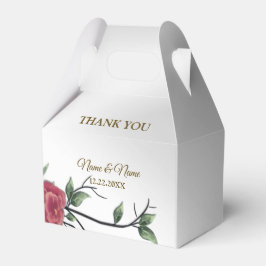 Caja Para Regalos Fiesta de bodas color rojo blanco floral plateado