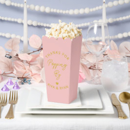 Caja Para Regalos Fiesta de bodas moderna de palomitas rosa y dorada