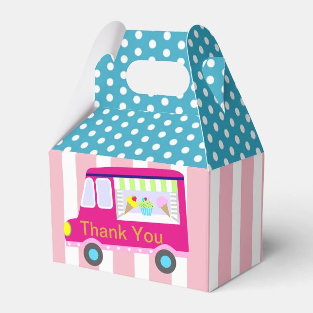 Caja Para Regalos Fiesta de Camión de Helado (Front Side)