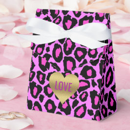 Caja Para Regalos Fiesta de celebración rosa y leopardo