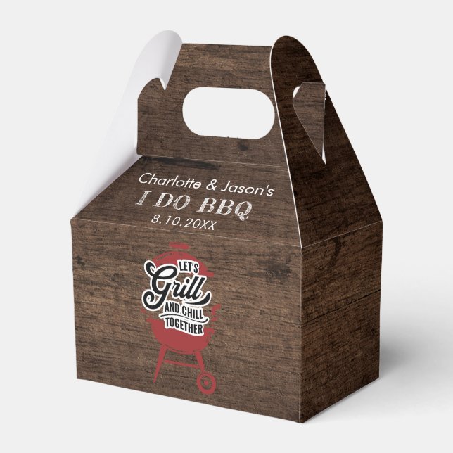 Caja Para Regalos Fiesta de compromiso de verano rústica BBQ (Front Side)
