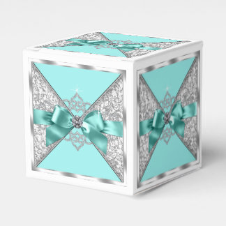 Caja Para Regalos Fiesta de cumpleaños 16 dulce White Diamonds azul 