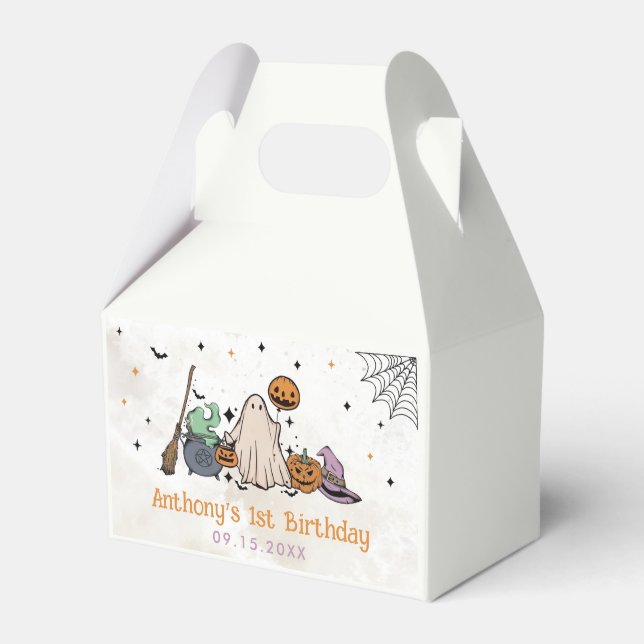 Caja Para Regalos Fiesta de cumpleaños 1 de Halloween (Front Side)