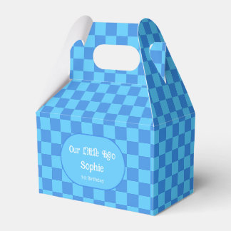 Caja Para Regalos Fiesta de cumpleaños a cuadros azules personalizad