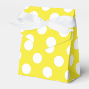 Caja Para Regalos Fiesta de Cumpleaños Amarillo Soleado y Lunares Bl