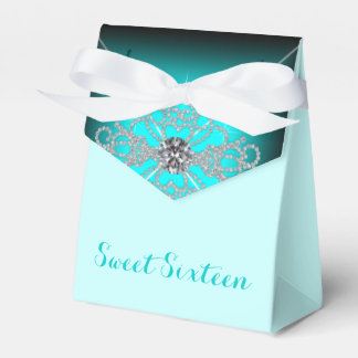 Caja Para Regalos Fiesta de Cumpleaños Azul Turquesa