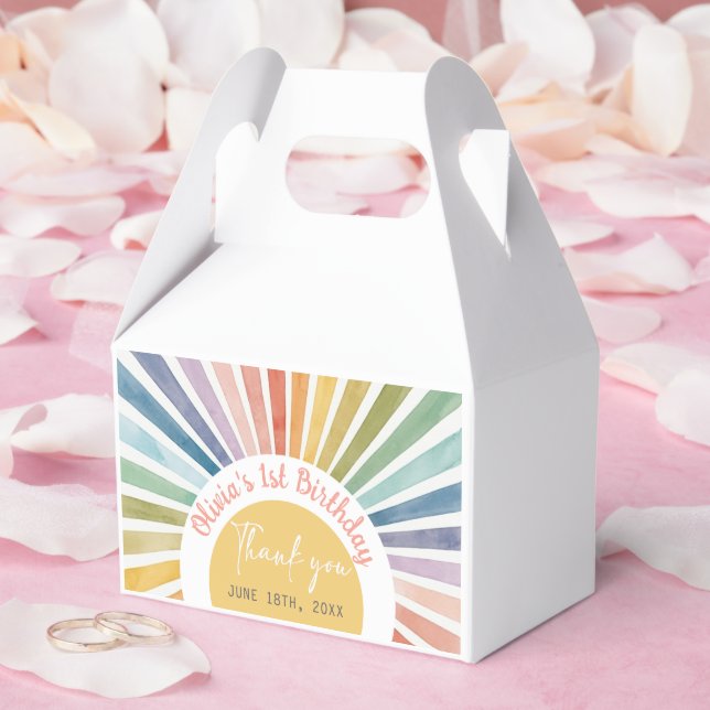 Caja Para Regalos Fiesta de cumpleaños Boho Sunshine (Boda)