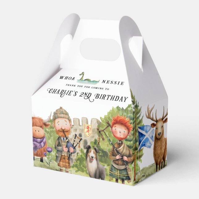 Caja Para Regalos Fiesta de cumpleaños con tema escocés  (Front Side)